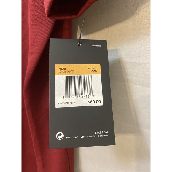 Nike NBA Canton Chargers Men Short Sleeve Shirt Maroon Red XXL 887231164738 2XL - Picture 3 of 8